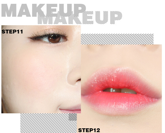 雪莉的妝容六步