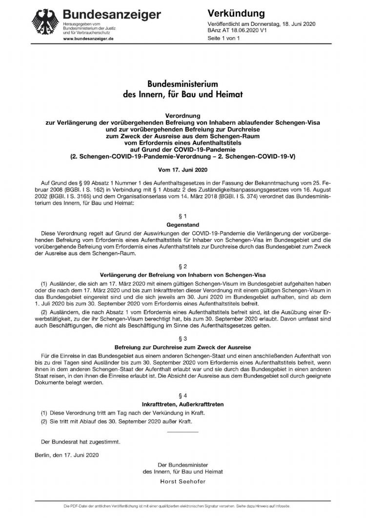 好消息！德國(guó)申根簽證再次自動(dòng)延期！