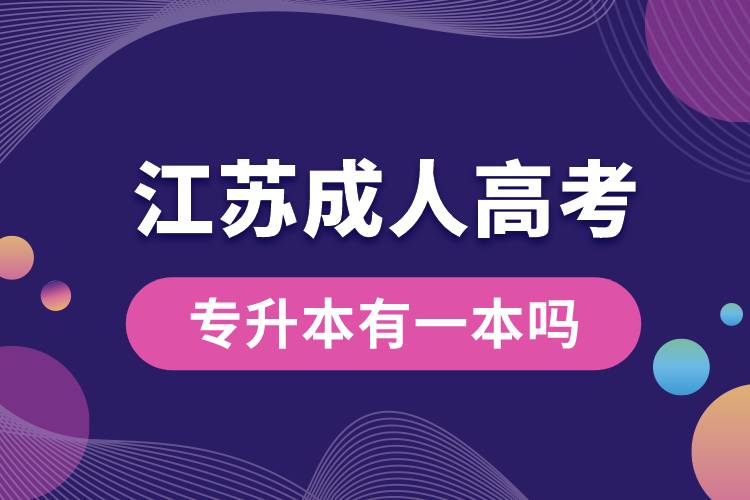 江蘇成人高考專升本有一本嗎