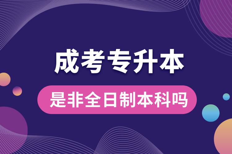 成考專升本是非全日制本科嗎